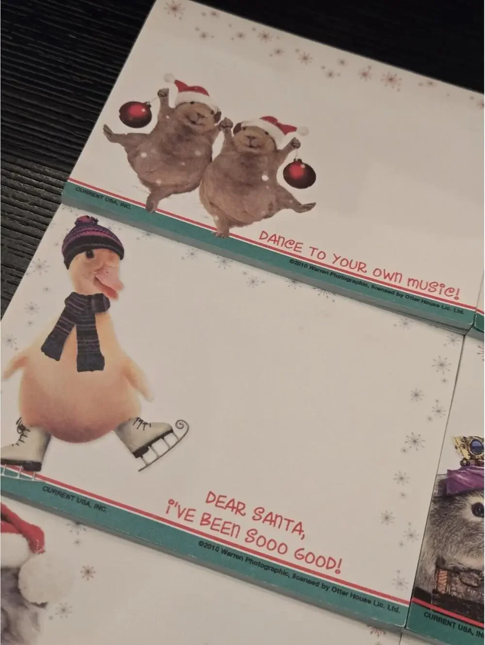 2010 Warren Photos Christmas Animal Memo Note Pad Lot of 8 Cat Dog Guinea Pig
